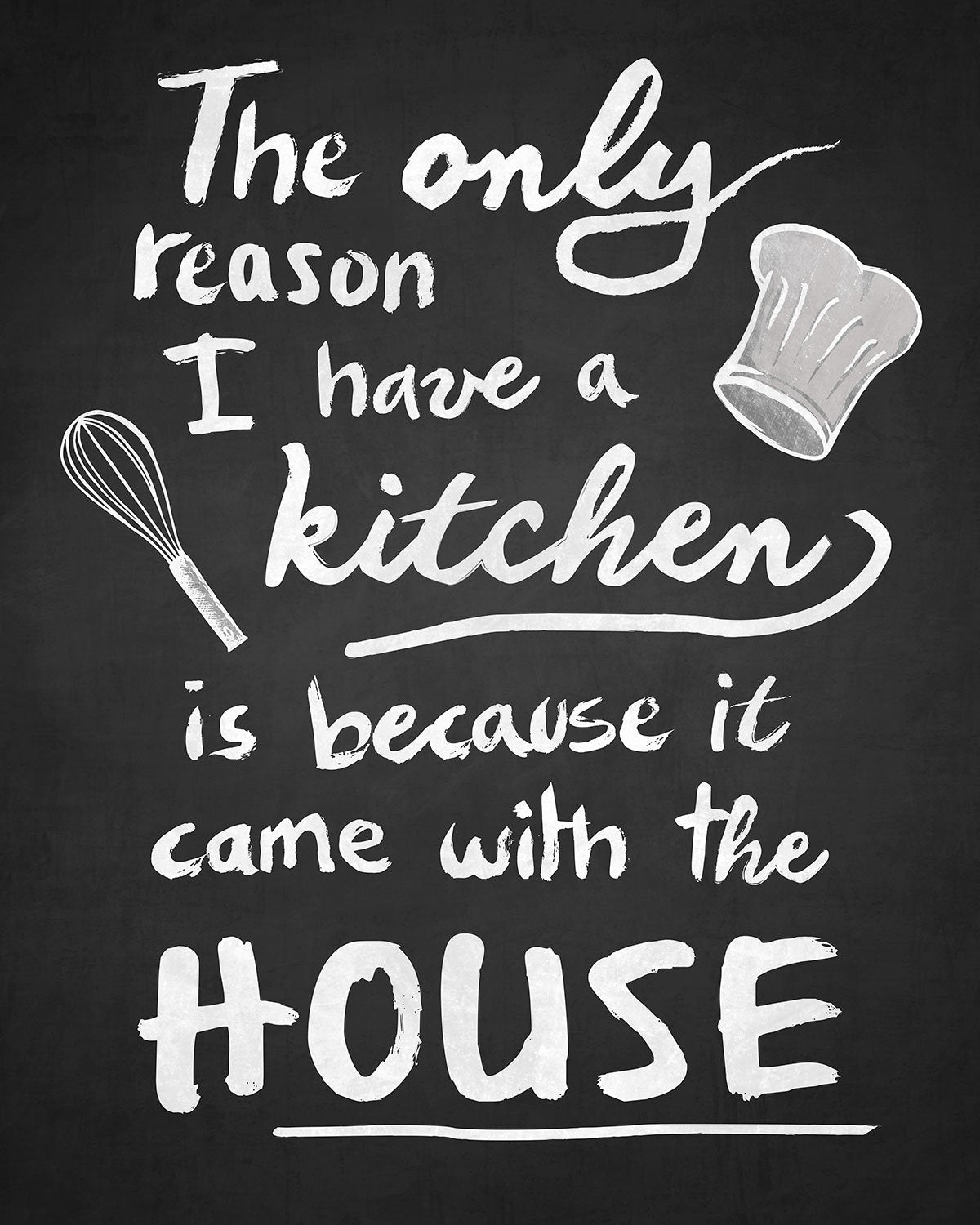 Black and White Kitchen Canvas Print (16" X 20")