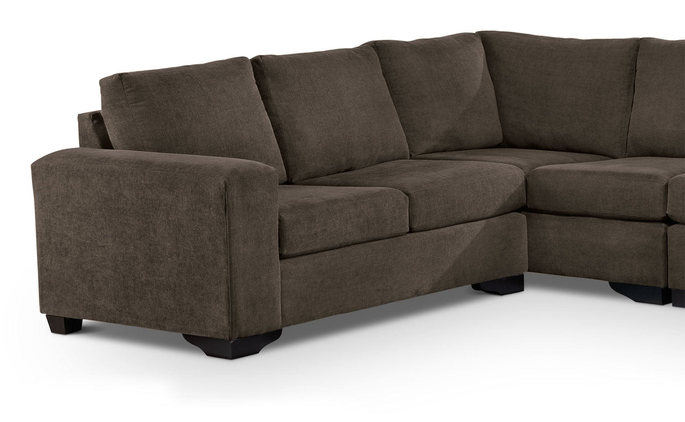 Danielle 3-Piece Sectional with Right-Facing Corner Wedge - Java