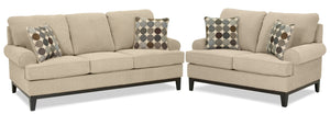 Crizia Sofa and Loveseat Set - Mocha