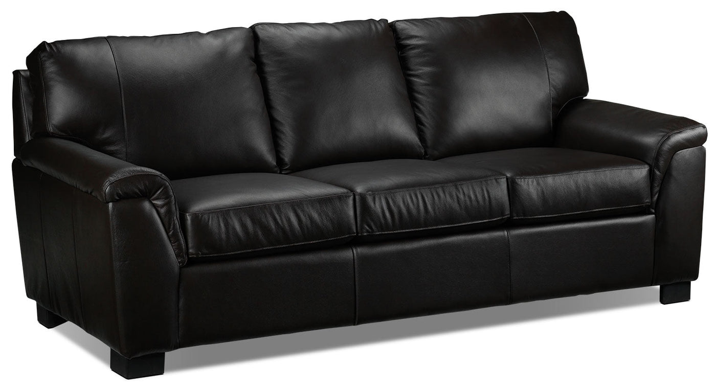Reynolds Leather Sofa and Loveseat Set - Coffee