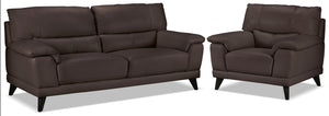 Braylon Sofa and Chair Set - Dark Chocolate