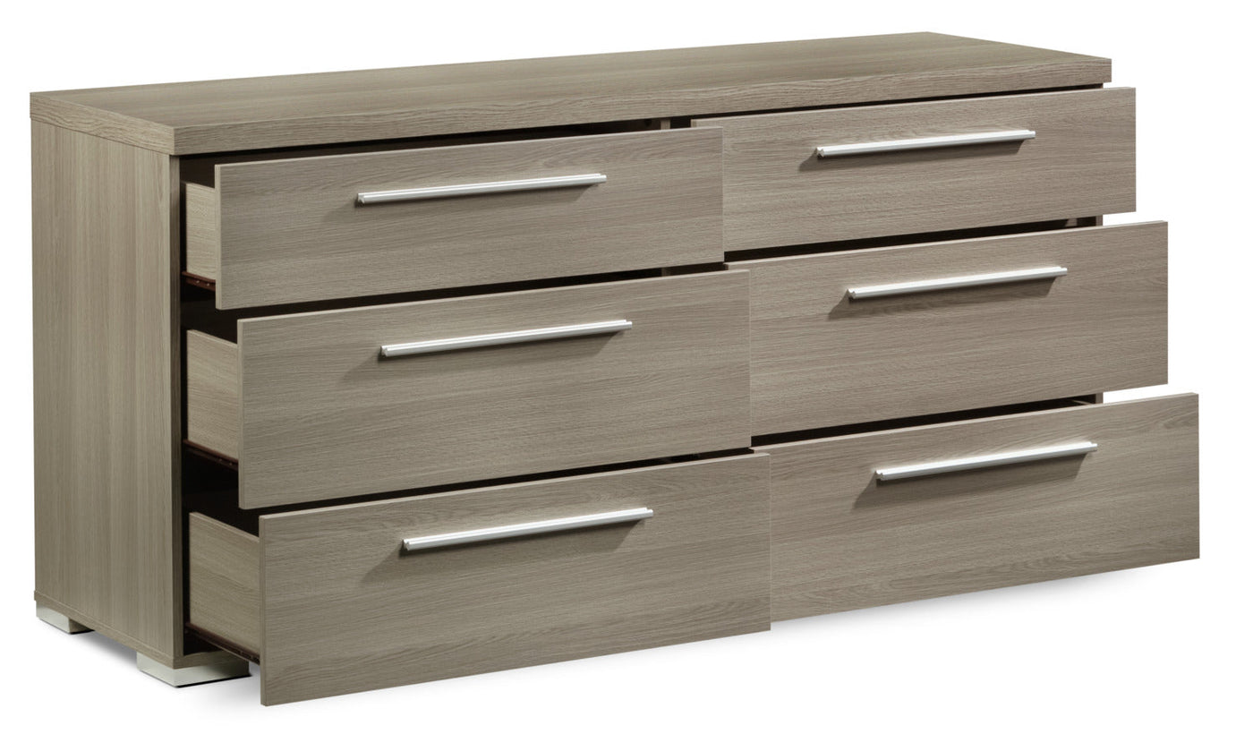 Bay Hill 6 Drawer Dresser - Grey