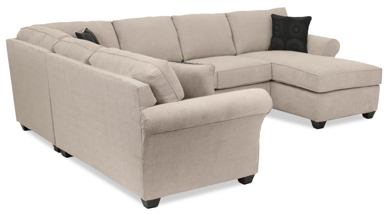 Althea 4-Piece Sectional with Right-Facing Chaise - Mocha