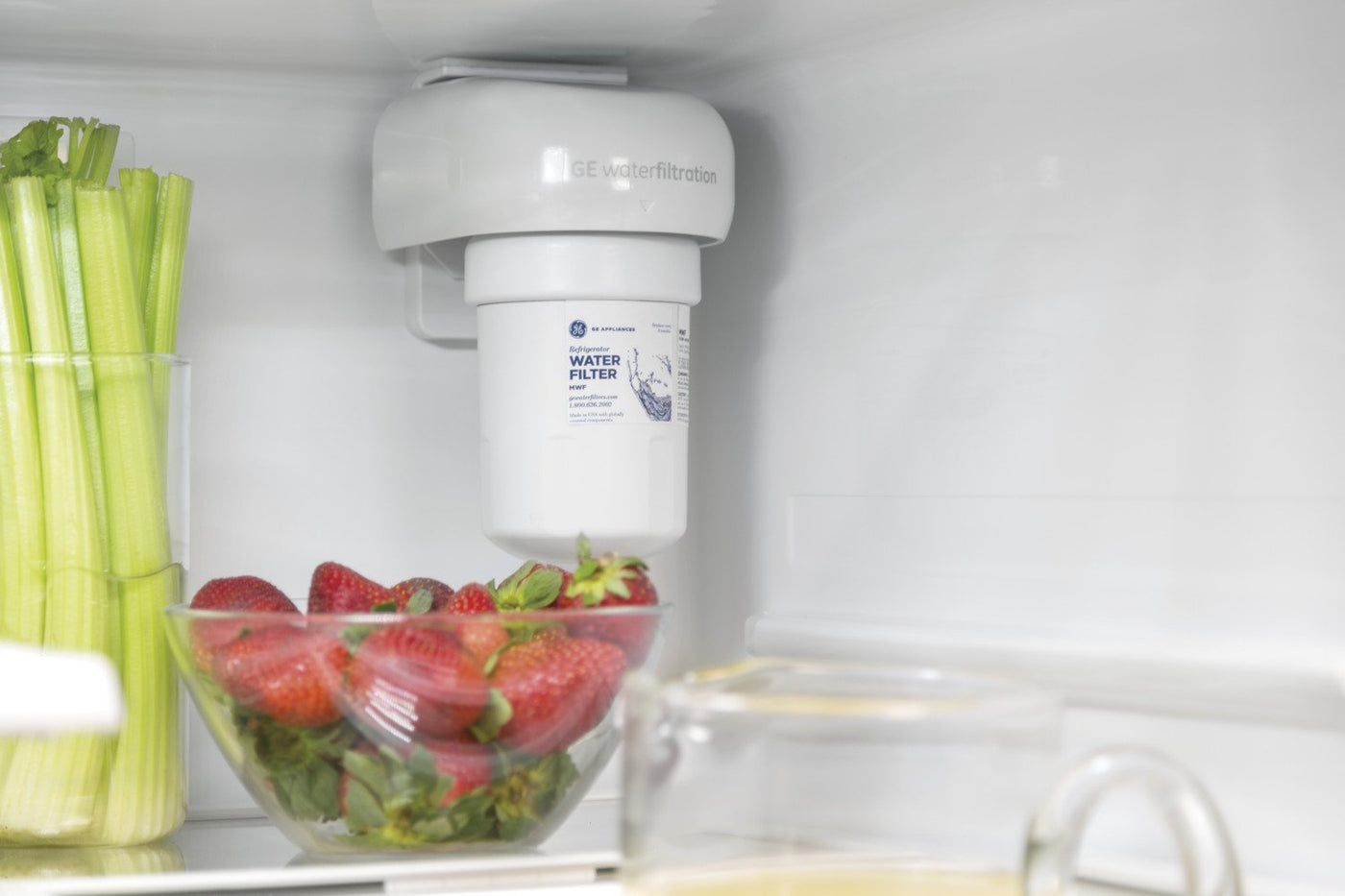GE White Counter-Depth French Door Refrigerator (18.6 Cu. Ft.) - GWE19JGLWW