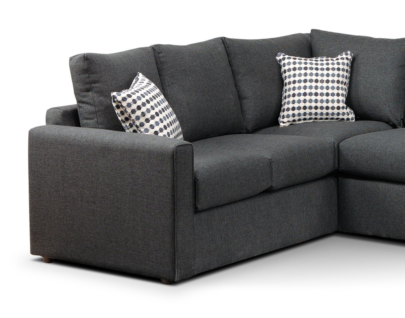 Athina 2-Piece Sectional with Right-Facing Queen Sofa Bed - Charcoal
