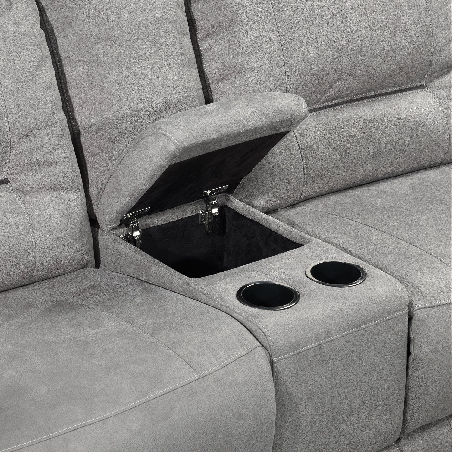 Pasadena 6-Piece Reclining Sectional with Right-Facing Chaise - Light Grey