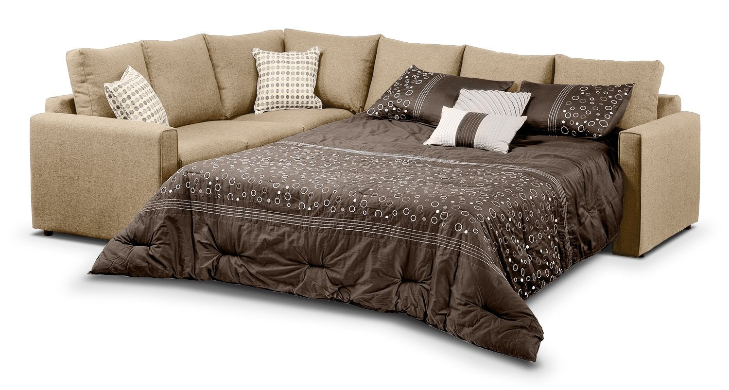 Athina 2-Piece Sectional with Right-Facing Queen Sofa Bed - Mushroom