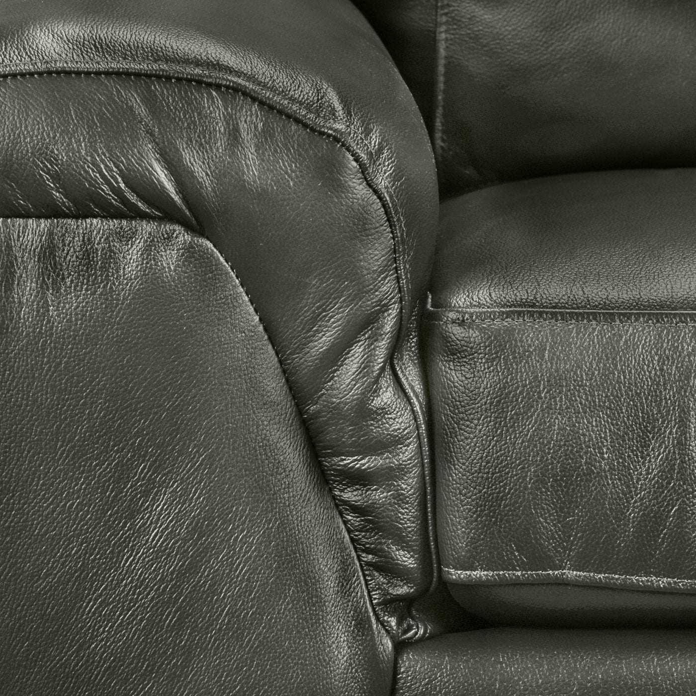 Reynolds Leather Loveseat - Dark Grey