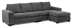 Danielle 2-Piece Sectional with Right-Facing Chaise - Grey