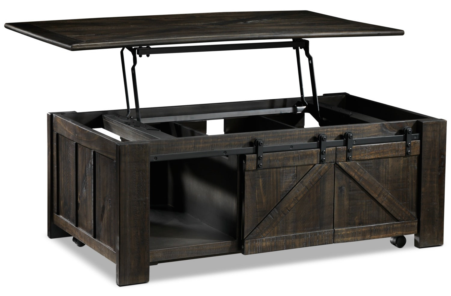 Gable Lift-Top Coffee Table - Weathered Charcoal
