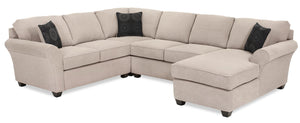 Althea 4-Piece Sectional with Right-Facing Chaise - Mocha