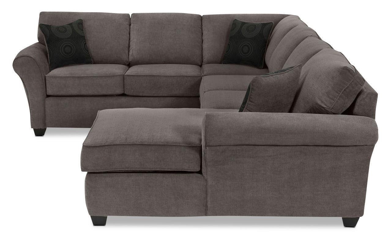 Althea 4-Piece Sectional with Right-Facing Chaise - Charcoal