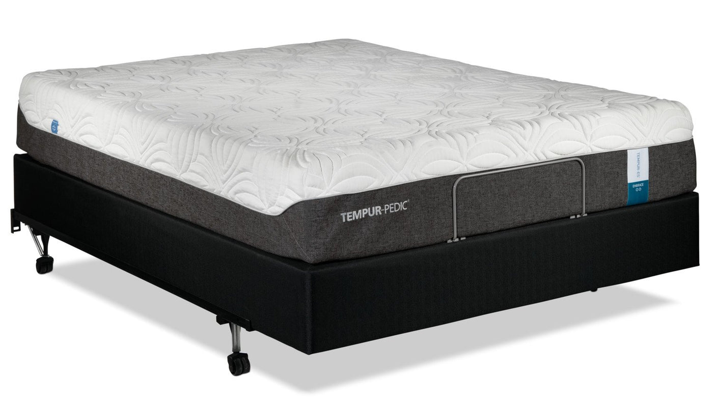 Tempur-Pedic Embrace 2.0 Plush King Mattress and Split Adjustable Head-Up Base Set