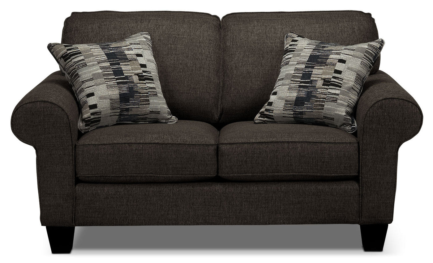 Drake Sofa and Loveseat Set - Pewter