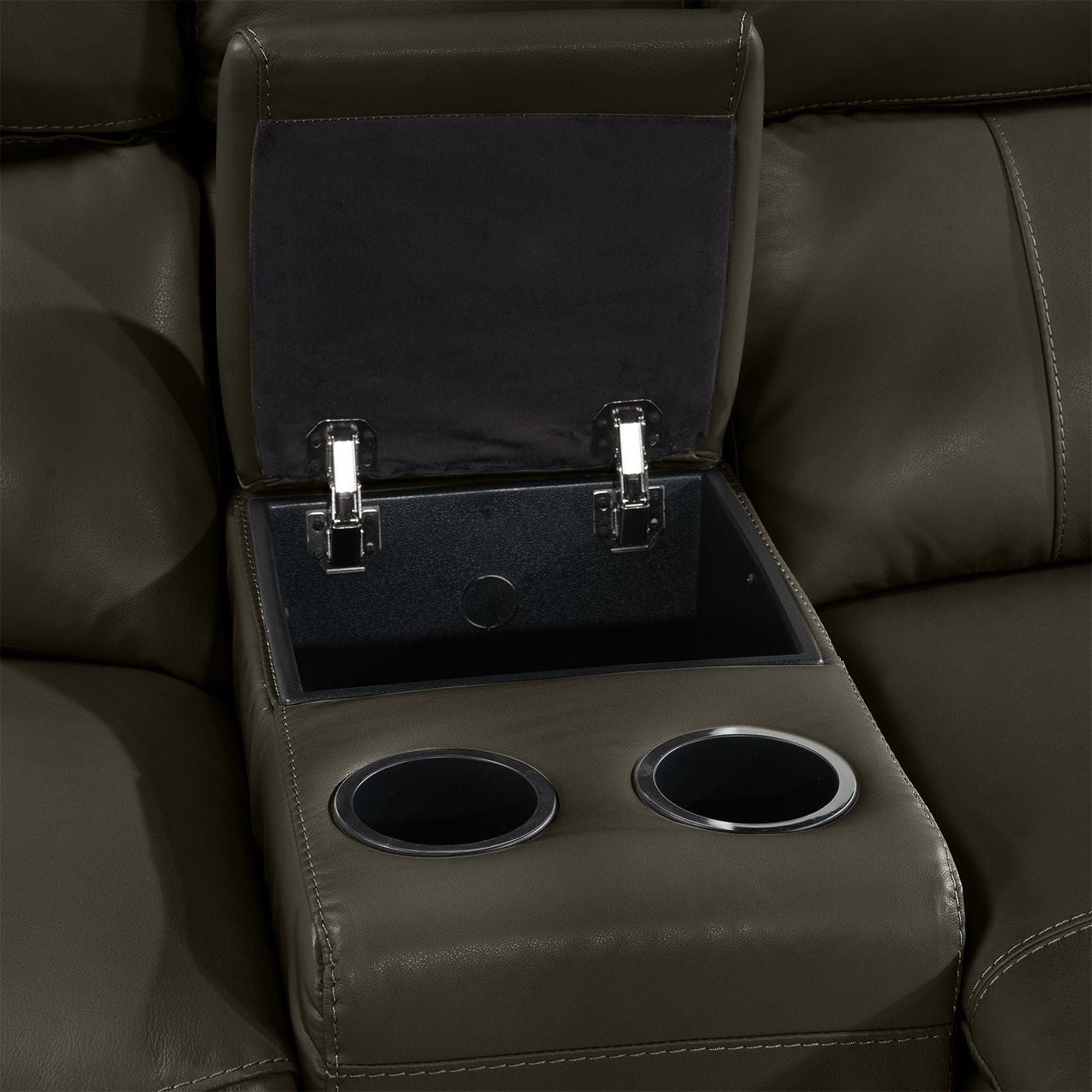 Holton 5-Piece Leather Sectional with Right-Facing Chaise - Charcoal Grey