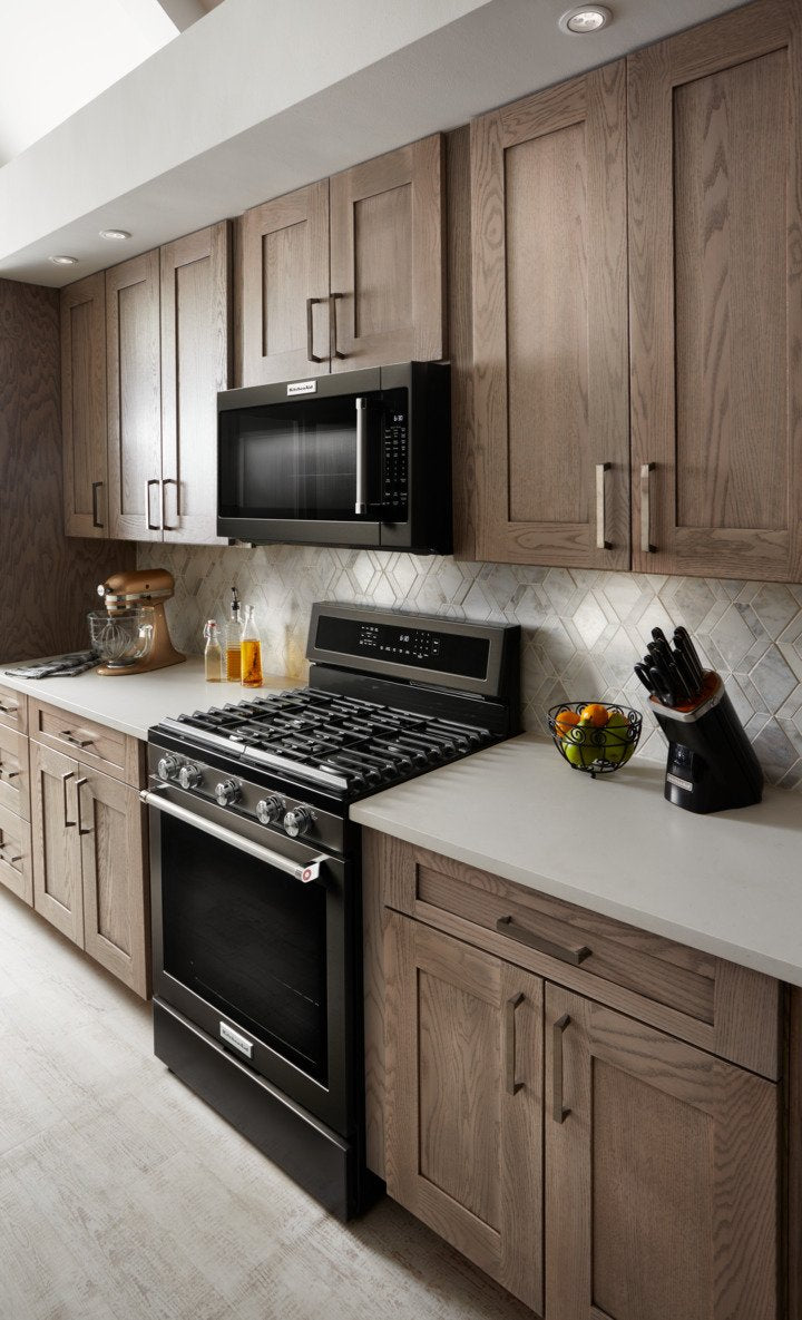 KitchenAid Black Stainless Steel Freestanding Gas Convection Range (5.8 Cu. Ft.) - KFGG500EBS