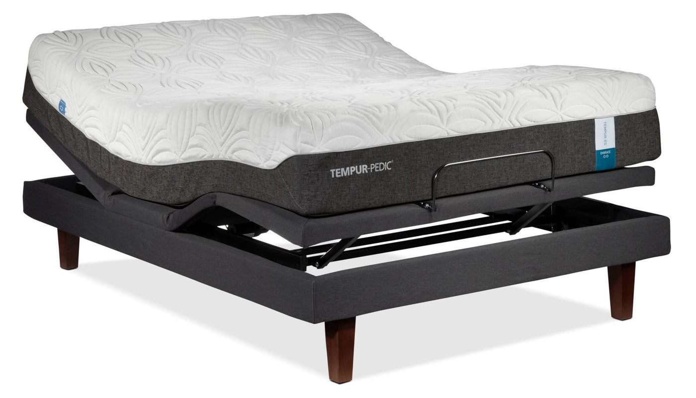 Tempur-Pedic Embrace 2.0 Plush Queen Mattress and Complete Adjustable Base Set