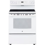GE White Freestanding Electric Range (5.0 Cu. Ft.) - JCBS630DKWW