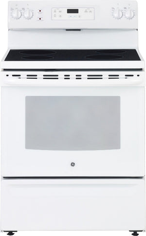GE White Freestanding Electric Range (5.0 Cu. Ft.) - JCBS630DKWW