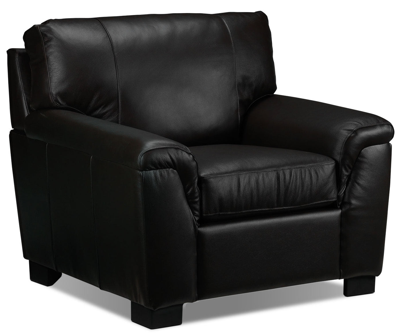 Reynolds Leather Sofa and Chair Set - Coffee