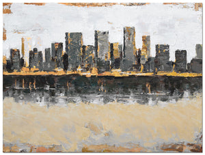 Warm Reflection Canvas Painting (48" X 36")