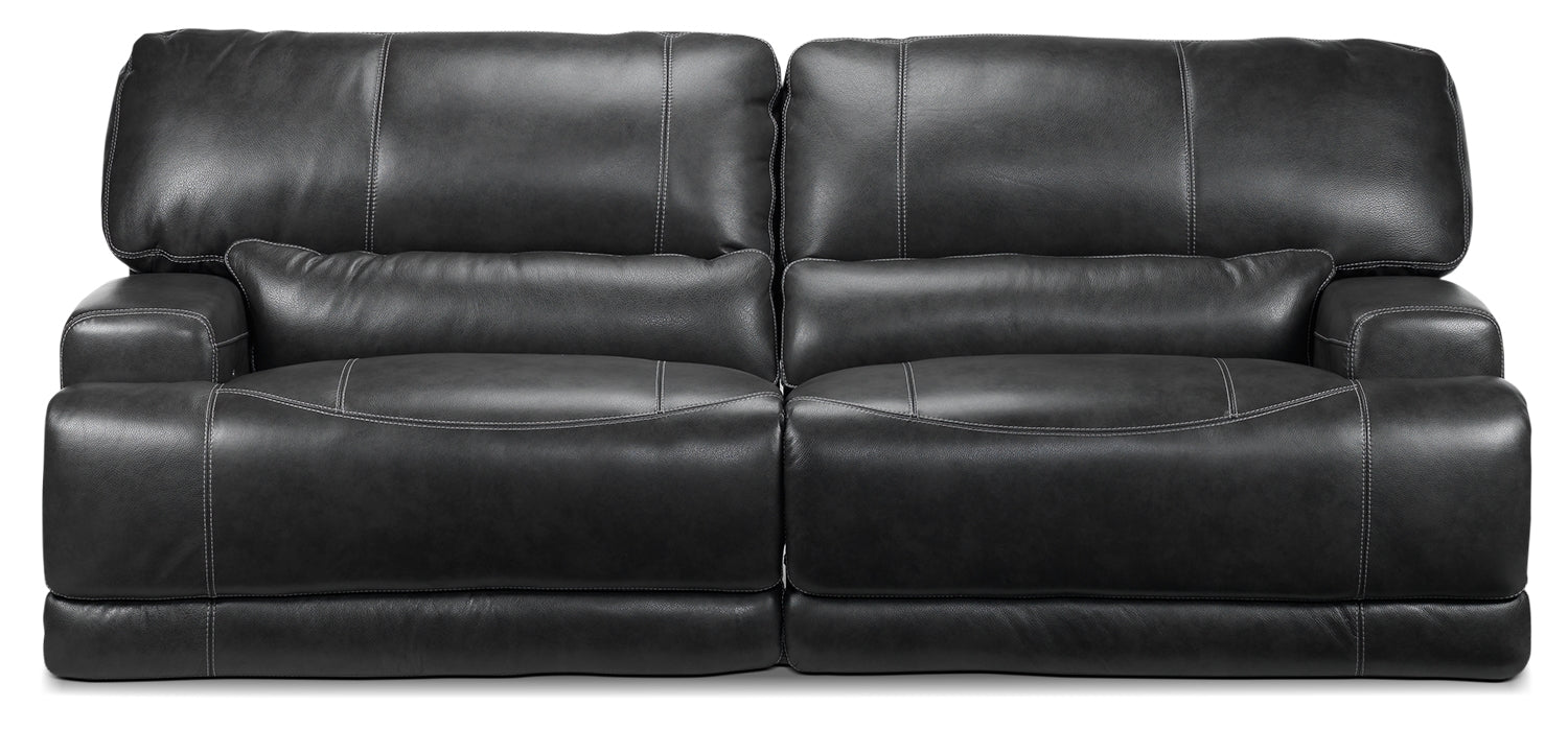 Dearborn Power Reclining Leather Sofa - Charcoal