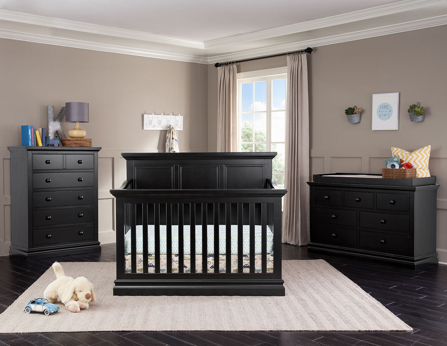 Cameron Convertible Panel Crib - Black