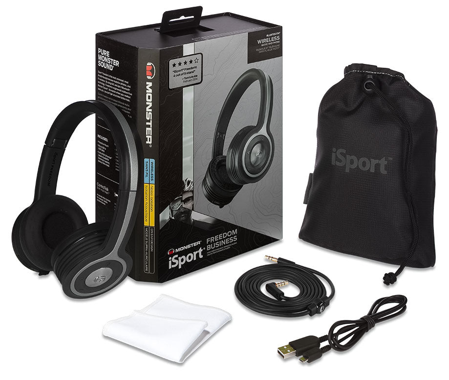 iSport Freedom Wireless Bluetooth On-Ear Sport Headphones - Black