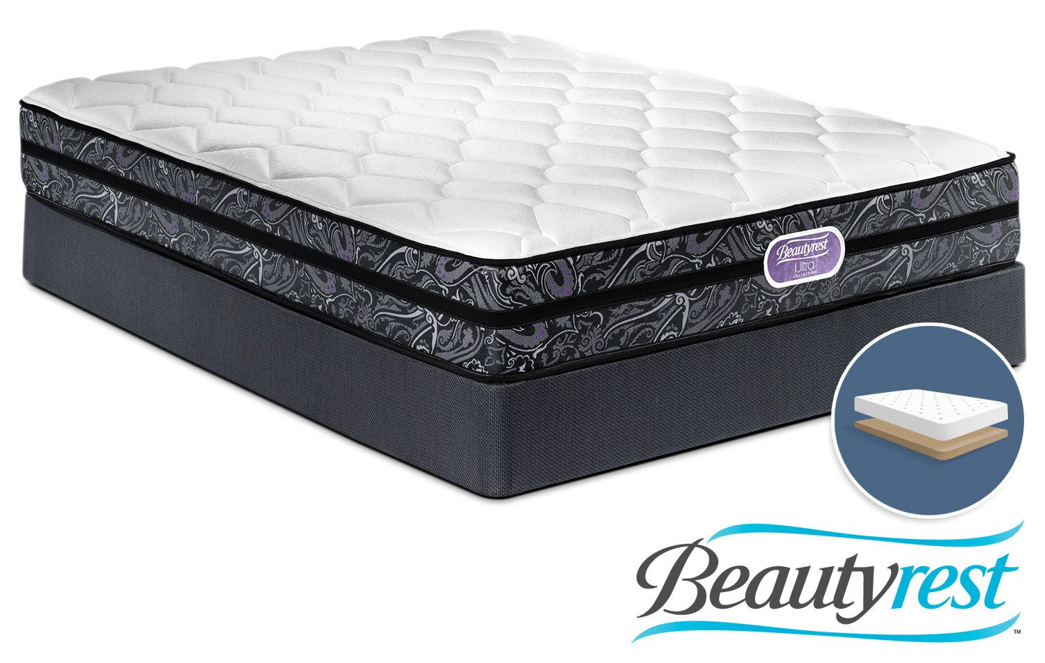Simmons Beautyrest Ultra Haley Firm Queen Mattress and Low-Profile Boxspring Set