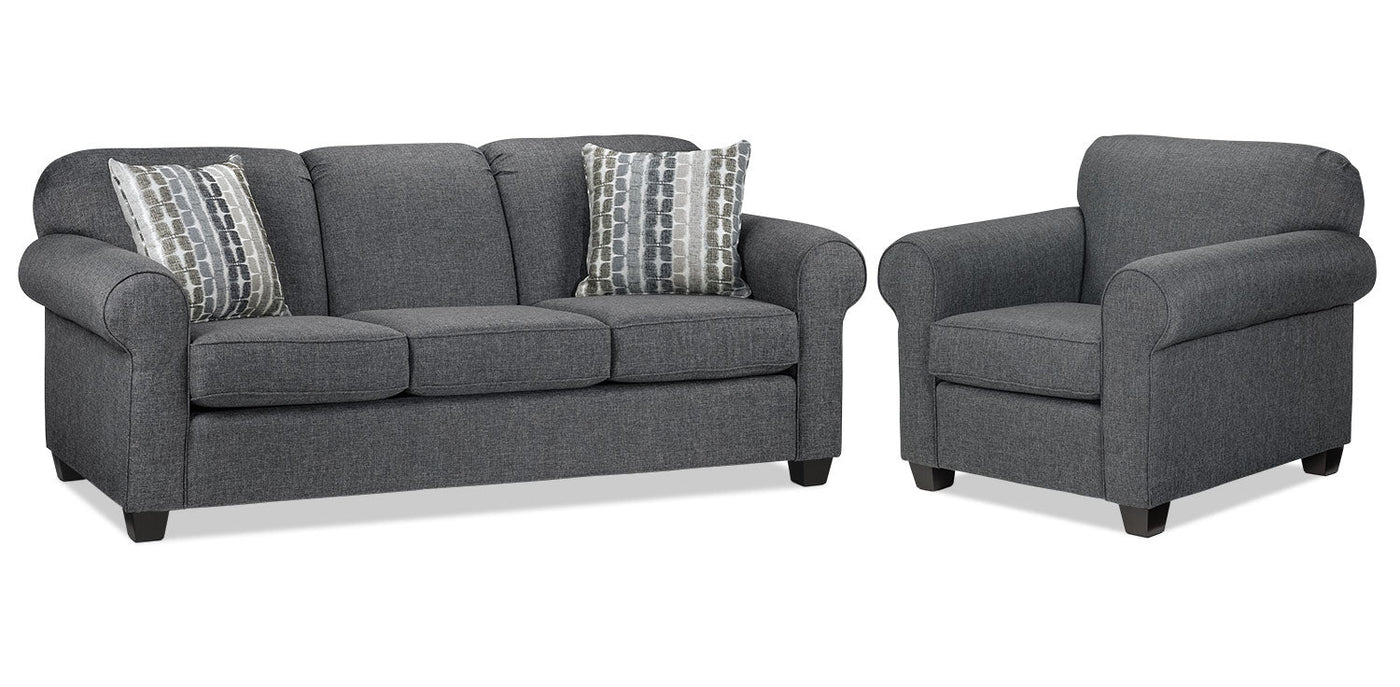 Aristotle Sofa and Chair Set - Grey