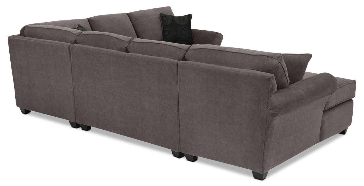 Althea 4-Piece Sectional with Left-Facing Chaise - Charcoal