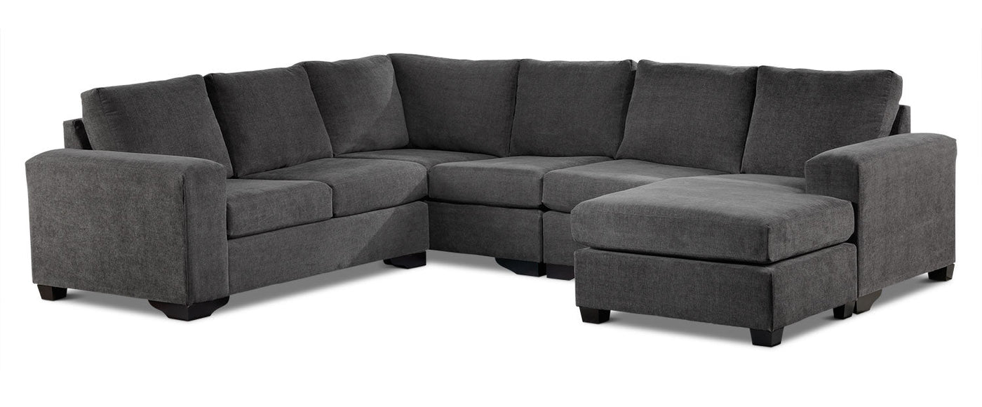 Danielle 3-Piece Sectional with Right-Facing Corner Wedge - Grey