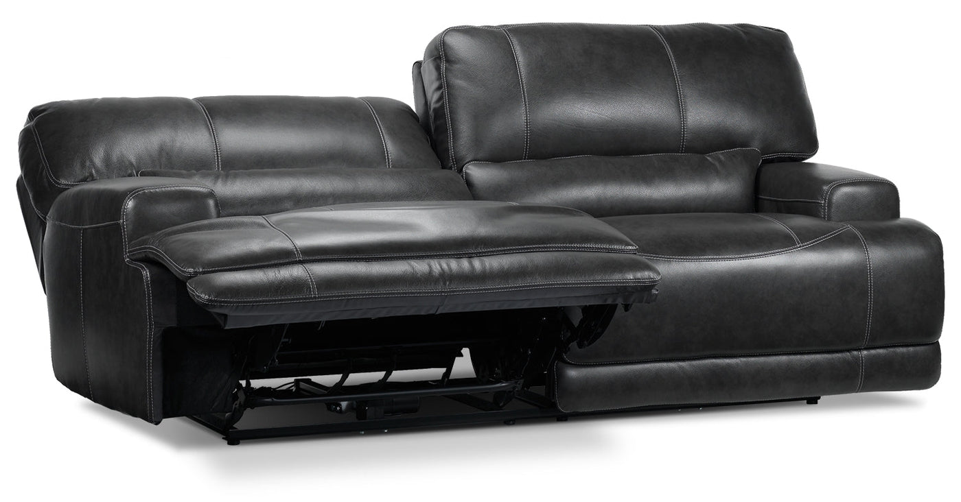 Dearborn Power Reclining Leather Sofa - Charcoal