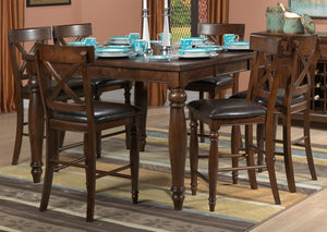 Kingstown 7-Piece Counter Height Dining Room Set - Chocolate