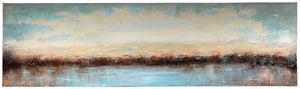 Lazy Lake Canvas Painting (71" X 20")