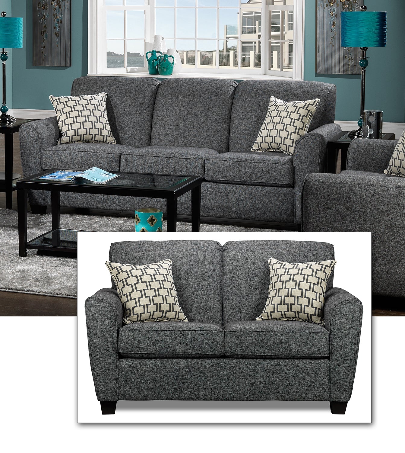 Ashby 2 Pc. Living Room Package w/ Loveseat - Grey