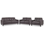 Kylie Leather Sofa, Loveseat and Chair and a Half Set - Coffee