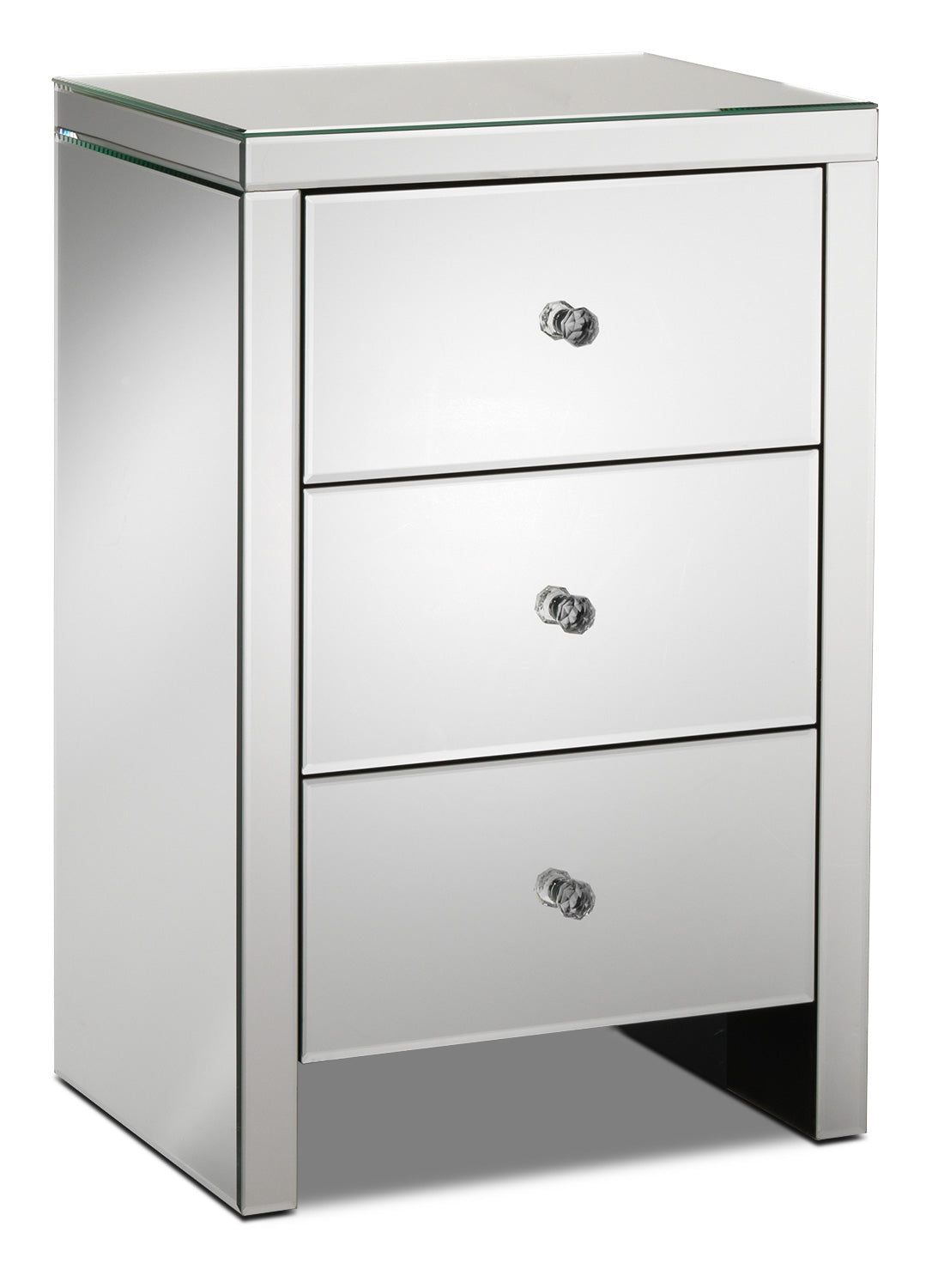 Illusion Set of 2 Night Tables - Mirrored Glass