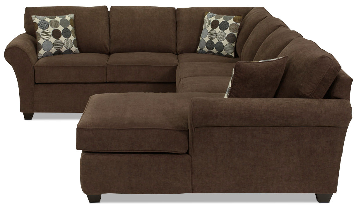 Althea 4-Piece Sectional with Right-Facing Chaise - Coffee