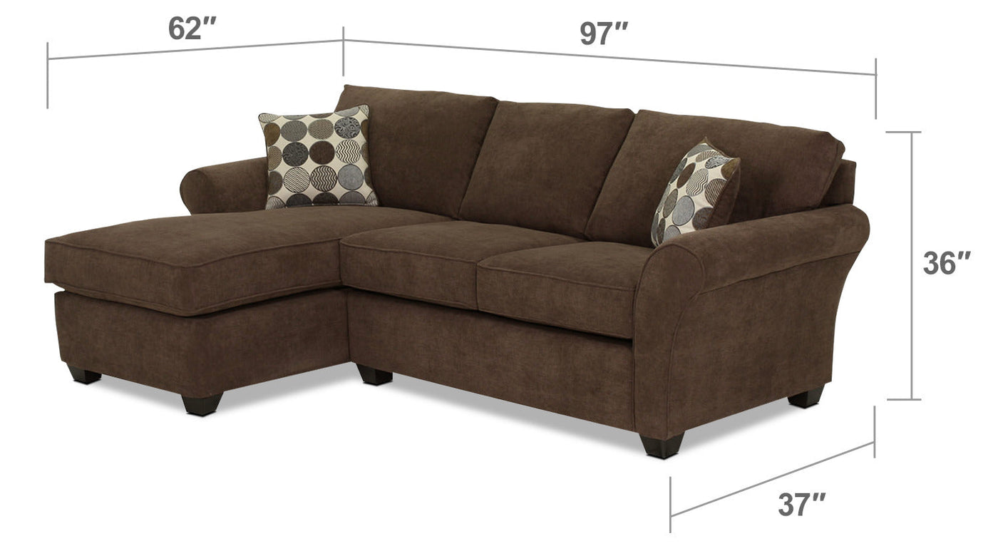 Althea 2-Piece Sectional with Left-Facing Chaise - Coffee