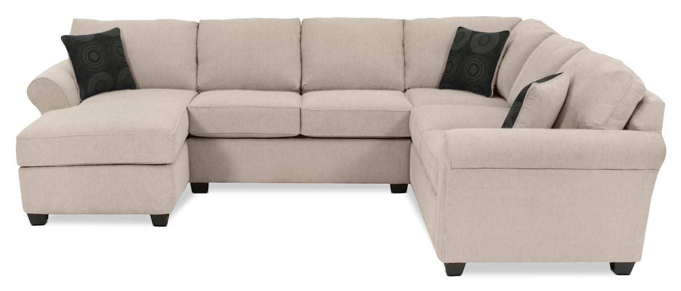 Althea 4-Piece Sectional with Left-Facing Chaise - Mocha
