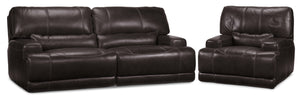 Dearborn Power Reclining Sofa and Recliner Set - Blackberry