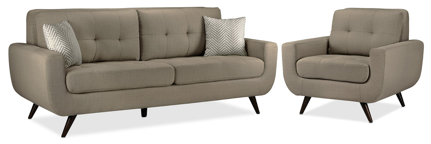 Julian Sofa and Chair Set - Grey