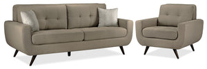 Julian Sofa and Chair Set - Grey