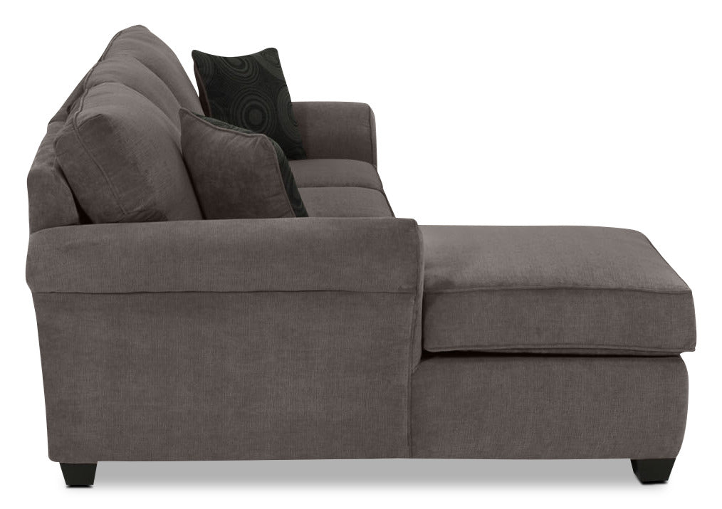 Althea 2-Piece Sectional with Left-Facing Chaise - Charcoal