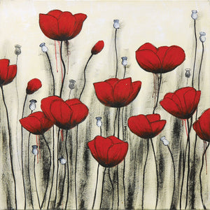 Poppies Canvas Painting (40" X 40")