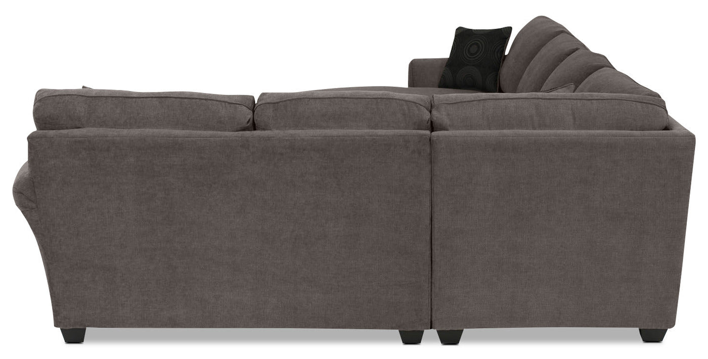 Althea 4-Piece Sectional with Left-Facing Chaise - Charcoal