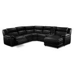 Holton 6-Piece Leather Sectional with Right-Facing Chaise - Black