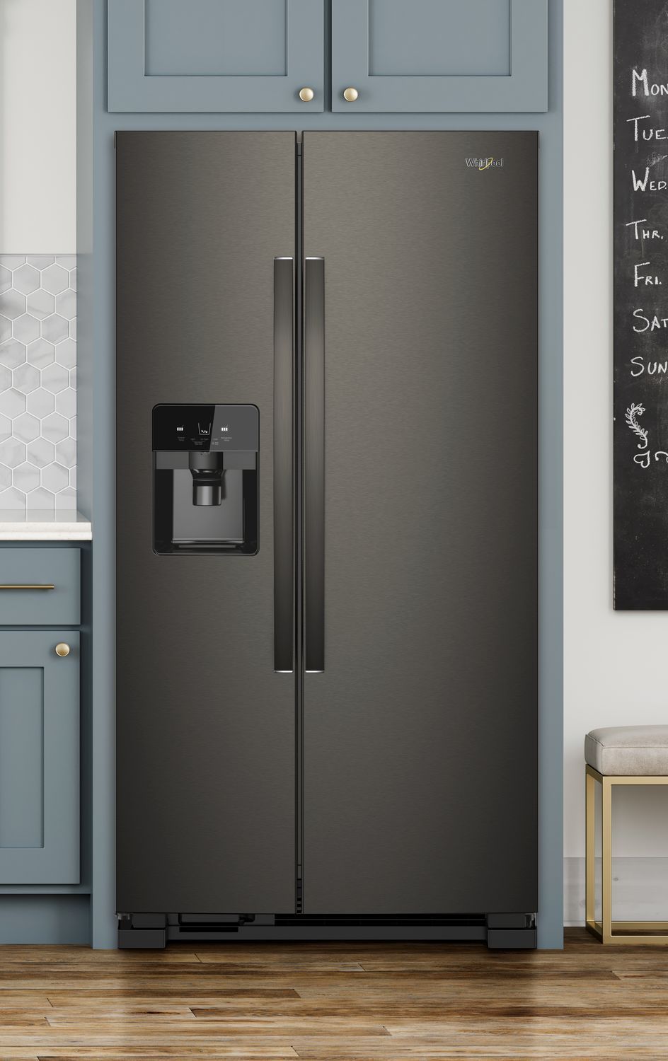 Whirlpool Black Stainless Steel Side-by-Side Refrigerator (25 Cu. Ft.) - WRS555SIHV