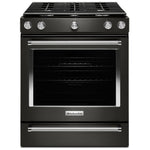 KitchenAid Black Stainless Steel Slide-In Gas Convection Range (5.8 Cu. Ft.) - KSGG700EBS